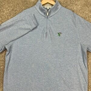 Peter Millar Pullover Mens Medium Gray 1/4 Zip Hummingbird BMW Championship LOGO